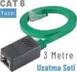 IRENIS 3 Metre CAT6 Kablo Uzatma Seti, Yassı Ethernet Kablo ve Ekleyici