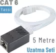 IRENIS 5 Metre CAT6 Kablo Uzatma Seti, Yassı Ethernet Kablo ve Ekleyici