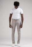Ecer Slimfit Beli Lastikli ve İplikli %100 Linen Ham Keten Jogger Pantolon