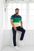 Paul Martin Polo Yaka %100 Pamuk Büyük Parça Desenli Regular Fit T-shirt