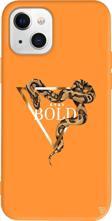 iPhone 15 Uyumlu Turuncu Renkli Silikon Bold Yılan Animal Koleksiyonu Telefon Kılıfı