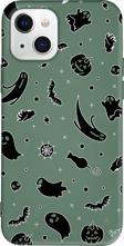 iPhone 15 Uyumlu Yeşil Renkli  Cadılar Bayramı Halloween Black Telefon Kılıfı