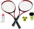 faial 2Li Kort Tenis Yetişkin Raketi Seti Başlangıç Seviye Tenis Raketi Seti+Pro Top