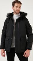 Buratti Peluş Astarlı Suya ve Rüzgara Dayanıklı Soğuk Geçirmez Slim Fit Erkek Mont 5711051 SİYAH