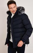 Buratti Slim Fit Suni Kürklü Peluş Astarlı Çıkarılabilir Kapüşonlu Şişme Erkek Mont 5761080 B LACİVERT