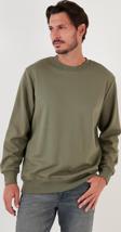 Buratti Pamuklu Bisiklet Yaka Regular Fit Basic Erkek Sweat 5905521 HAKİ