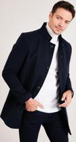 Buratti Slim Fit Düğmeli Dik Yaka Kaşe Erkek Kaban 5840099 LACİVERT