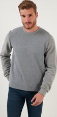 Buratti Pamuklu Regular Fit Bisiklet Yaka Erkek Sweat 59052111 GRİ