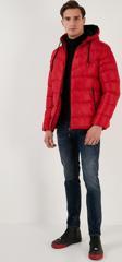 Buratti Peluş Astarlı Kapüşonlu Fermuarlı Slim Fit Şişme Erkek Mont 5762010 KIRMIZI