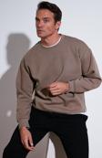 Buratti Regular Fit Bisiklet Yaka Pamuklu İçi Tüylü Yumuşak Şardonlu Erkek Sweat 5905255 TOPRAK