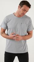 Buratti % 100 Pamuklu Slim Fit Bisiklet Yaka Cepli Erkek T Shirt 5902000 AÇIK GRİ