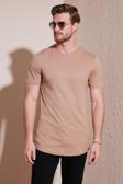 Buratti % 100 Pamuk Regular Fit Bisiklet Yaka T shirt Erkek T Shirt 5902511 TOPRAK