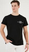 Buratti Bisiklet Yaka % 100 Pamuk Slim Fit Erkek T Shirt 541THERE SİYAH