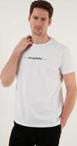 Buratti Bisiklet Yaka % 100 Pamuk Slim Fit Erkek T Shirt 541WIND BEYAZ