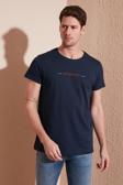 Buratti Bisiklet Yaka % 100 Pamuk Slim Fit Erkek T Shirt 541WIND LACİVERT