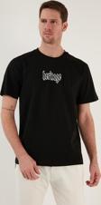 Buratti % 100 Pamuk Relaxed Fit Bisiklet Yaka Erkek T Shirt 5902637 SİYAH