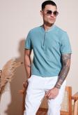 Buratti Pamuklu Regular Fit Yarım Fermuarlı Erkek T Shirt 5902653 MAVİ