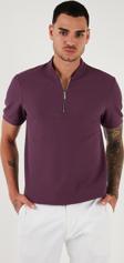 Buratti Pamuklu Regular Fit Yarım Fermuarlı Erkek T Shirt 5902653 MÜRDÜM