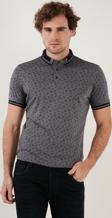 Buratti Pamuk Karışımlı Desenli Slim Fit Erkek Polo Yaka T Shirt 646B3280 LACİVERT