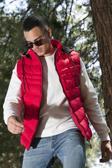 Buratti Çıkarılabilir Kapüşonlu Suya ve Rüzgara Dayanıklı Slim Fit Şişme Erkek Yelek 649006 KIRMIZI