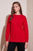 Lela Streç Oversize Fit Bisiklet Yaka OYSHO Kumaş Bayan Sweat 5865877 KIRMIZI
