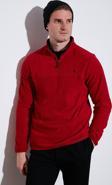 Buratti Regular Fit Anti-Pilling Tüylenme Yapmayan Bato Yaka Kışlık Şardonlu Erkek Polar 5906001 BORDO