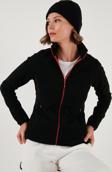 Lela Slim Fit Anti-Pilling Tüylenme Yapmayan Fermuarlı  Polar Bayan Hırka 5907012 SİYAH