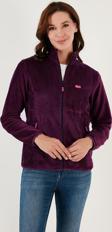 Lela Slim Fit Anti-Pilling Tüylenme Yapmayan Yumuşak Dokulu Fermuarlı Polar Bayan Hırka 5907017 MÜRDÜM