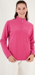 Lela Slim Fit Yumuşak Dokulu Anti-Pilling Tüylenme Yapmayan Yarım Fermuarlı Bayan Polar 5907000 PEMBE
