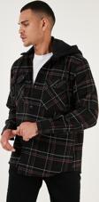 Buratti Ekoseli Regular Fit Çıkarılabilir Kapüşonlu Kışlık Erkek Gömlek CF24W126985 SİYAH