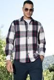 Buratti Ekoseli Regular Fit Kışlık Erkek Gömlek CF24W129000 LACİVERT