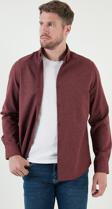 Buratti Pamuklu Regular Fit Düğmeli Yaka Kışlık Erkek Gömlek CF24W127079 BORDO