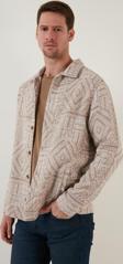Buratti Desenli Slim Fit Cepli Kışlık Erkek Gömlek CF23W346032 BEJ