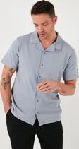 Buratti Pamuklu Regular Fit Kısa Kollu Erkek Gömlek 5902640 AÇIK GRİ