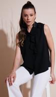 Lela Yakası Volanlı Regular Fit Kolsuz Bayan Gömlek 611GO0110 SİYAH