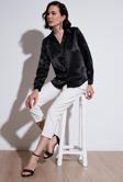 Lela Regular Fit Saten Klasik Bayan Gömlek 66939642S4 SİYAH