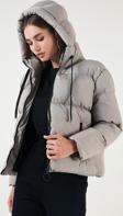 Lela Cepli Kapüşonlu Regular Fit Şişme Bayan Mont 640Y002 GRİ