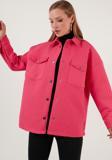 Lela Oversize Cepli Kapitone Bayan Gömlek Ceket 42190505 FUŞYA