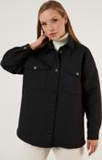 Lela Oversize Cepli Kapitone Bayan Gömlek Ceket 42190505 SİYAH