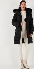 Lela Regular Fit Çıkarılabilir Kapüşonlu Fermuarlı Cepli Şişme Bayan Mont 497EMİLY SİYAH