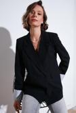 Lela Regular Fit Kruvaze Yaka Blazer Bayan Ceket 611BC00025 SİYAH