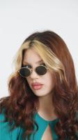 Angel Eyes Kadın Güneş Gözlüğü Oval Tasarım Gold Çerçeve Siyah Cam