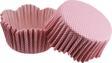 Cupcake Kalıbı Pet Kapsül Dalgalı Kek Kalıbı 65X38 MM (100 Adet)  Pembe Küçük Puanlı