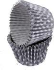 Cupcake Kalıbı Pet Kapsül Kek Kalıbı 48X34 MM (100 Adet)  Puantiyeli Gümüş
