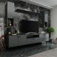 MobilyaFırsat Ideal Tv Ünitesi Duvar Raf Ve Duvar Dolaplı Q7025-4 Antrasit