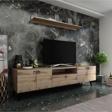 MobilyaFırsat Ideal Tv Ünitesi Duvar Raf Ve Duvar Dolaplı Q7027-3 Çırağan