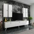 MobilyaFırsat Ideal Tv Ünitesi Duvar Raf Ve Duvar Dolaplı Q7020-1 Beyaz