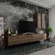 MobilyaFırsat Ideal Tv Ünitesi Duvar Raf Ve Duvar Dolaplı Q7019-2 Ceviz