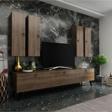 MobilyaFırsat Ideal Tv Ünitesi Duvar Raf Ve Duvar Dolaplı Q7020-2 Ceviz
