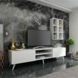 MobilyaFırsat Ideal Tv Ünitesi Duvar Raflı Q7800-1 Beyaz